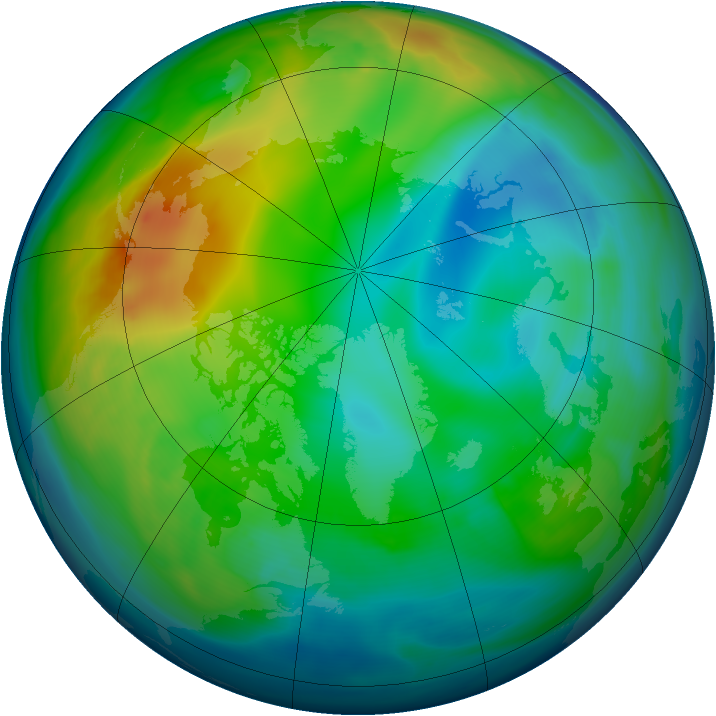 Arctic ozone map for 02 December 2005